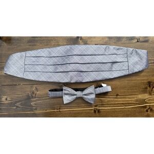 Calvin Klein Gray Tuxedo Cummerbund Bow Tie Set Adjustable Formal Wedding Prom‎